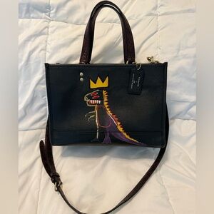 RARE* Coach X Jean Michel Basquiat Rexy Rogue 25 Bag Black